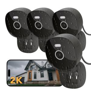 2K Waterproof Security Camera with Alexa - 4 Pack