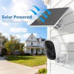 2K Security Camera Wireless Outdoor,Solar Powered WiFi Cameras for Home Security with Motion Detection,Color Night Vision(Spotlight),Instant Alert,2-Way Audio,Siren&SD/Cloud Storage,IP65,2.4GHz,2 Pack