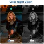 2K Security Camera Wireless Outdoor,Solar Powered WiFi Cameras for Home Security with Motion Detection,Color Night Vision(Spotlight),Instant Alert,2-Way Audio,Siren&SD/Cloud Storage,IP65,2.4GHz,2 Pack