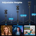 EMEET PIXY Dual-Camera AI-Powered PTZ Camera 4K with Tripod, AI Tracking, PDAF&AI Autofocus 0.2s, 1/2.55'' Sony Sensor, 3 Mics, Presets, 4K Webcam for Streaming, OBS/Twitch/Switch 2 Compatible