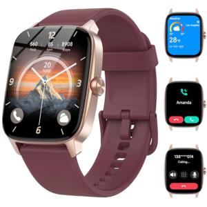Bluetooth Smartwatch with Fitness Tracker & AI Voice