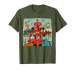 Retro Japanese Robotics Engineer Gift Idea Funny Toy Robot T-Shirt