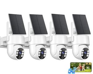 2K Wireless Solar Security Camera System with AI