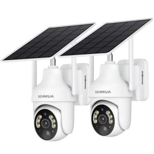 Solar-Powered 360° Pan/Tilt Outdoor Security Camera