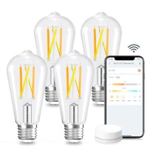 Linkind Smart WiFi Edison Bulbs, 4-Pack