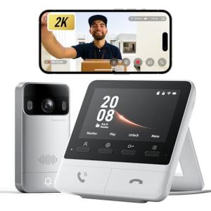 Wireless 2K Video Doorbell with Monitor and Audio