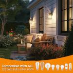 2-Pack Waterproof Outdoor Porch Lanterns