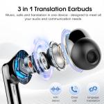 Ai Translation Earbuds Real Time, Simultaneous Interpretation Translator Earbuds with 6 Translation Modes/164 Languages, No Subscription Translatior Headphones,40H Audifonos Traductores Inglés Español
