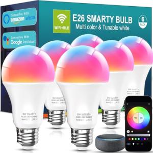 Luckystyle Smart LED Bulbs, WiFi & Bluetooth, RGB