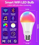 Luckystyle Smart LED Bulbs, WiFi & Bluetooth, RGB