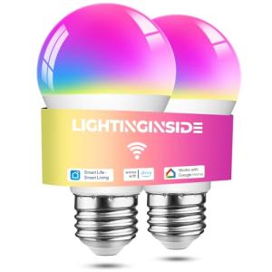 Lightinginside WiFi Smart Light Bulbs, 2-Pack