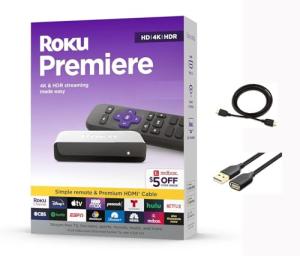 Roku Premiere 4K Streaming Media Player Bundle