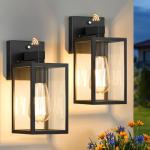 FOLKSMATE Dusk to Dawn Outdoor Wall Lights - 2 Pack
