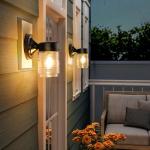 MATAMEYE Jelly Jar Outdoor Wall Lanterns - 2 Pack