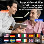 Ai Translation Earbuds Real Time, Simultaneous Interpretation Translator Earbuds with 6 Translation Modes/164 Languages, No Subscription Translatior Headphones,40H Audifonos Traductores Inglés Español