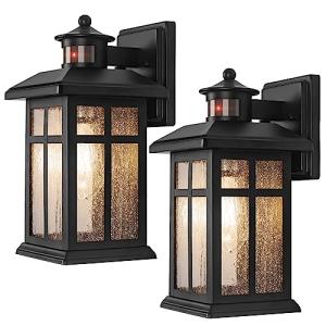 Motion Sensor Outdoor Wall Lights - 2 Pack