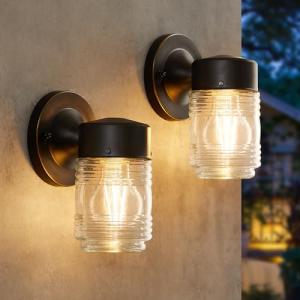 EJIAXIN 2 Pack Waterproof Outdoor Wall Lanterns