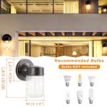 EJIAXIN 2 Pack Waterproof Outdoor Wall Lanterns