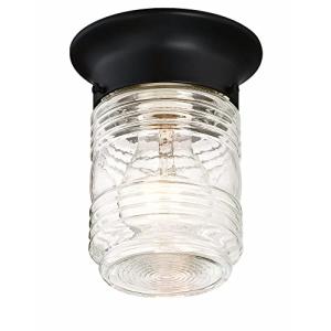 Jelly Jar Outdoor Ceiling Light, Black, LED-Compatible