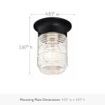 Jelly Jar Outdoor Ceiling Light, Black, LED-Compatible
