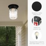 Jelly Jar Outdoor Ceiling Light, Black, LED-Compatible