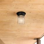 Jelly Jar Outdoor Ceiling Light, Black, LED-Compatible