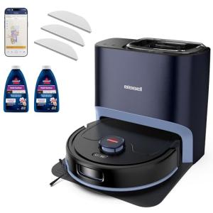 Bissell FlexClean FurForce Robot Vacuum & Mop with No Tangle Pet Brush Roll, LiDAR Navigation & Liftable Pad for Pet Hair Removal on Hard Floors & Rugs, 180min Runtime 60-Day Dust Collection, 4270L