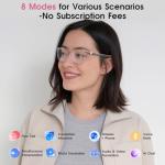 AI Glasses for Women, Bluetooth Glasses with 164 Languages Real-Time Translation, Color-Changing Lenses, Lightweight Thin Temples Free App, Stylish Wearable Tech Glass for Travel & Everyday Wear