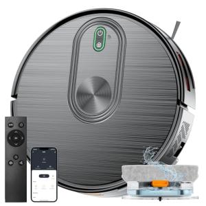 XIEBro Robot Vacuum and Mop Combo, 6500Pa Strong Suction, 2 in 1 Robotic Vacuum with Gyro Inertial Navigation, 200 Min Runtime, App/Wi-Fi/Voice Control, Slim, for Pet Hair, Hard Floor, Carpet