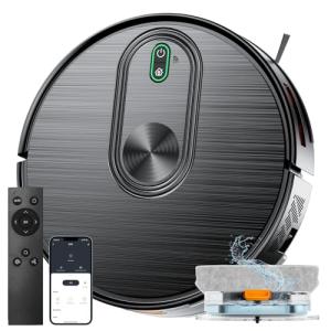 XIEBro Robot Vacuum and Mop Combo, 6500Pa Strong Suction, 2 in 1 Robotic Vacuum with Gyro Inertial Navigation, 200 Min Runtime, App/Wi-Fi/Voice Control, Slim, for Pet Hair, Hard Floor, Carpet