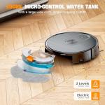 XIEBro Robot Vacuum and Mop Combo, 6500Pa Strong Suction, 2 in 1 Robotic Vacuum with Gyro Inertial Navigation, 200 Min Runtime, App/Wi-Fi/Voice Control, Slim, for Pet Hair, Hard Floor, Carpet