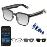 AI Smart Glasses with Camera,8MP Camera Glasses,1080P Anti-Shake Video Recording, Real Time Translation,AI Voice Assistant,Object Recognition,Bluetooth Sunglasses for Men Women(Photochromic Lenses)