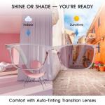 AI Glasses for Women, Bluetooth Glasses with 164 Languages Real-Time Translation, Color-Changing Lenses, Lightweight Thin Temples Free App, Stylish Wearable Tech Glass for Travel & Everyday Wear