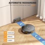 XIEBro Robot Vacuum and Mop Combo, 6500Pa Strong Suction, 2 in 1 Robotic Vacuum with Gyro Inertial Navigation, 200 Min Runtime, App/Wi-Fi/Voice Control, Slim, for Pet Hair, Hard Floor, Carpet