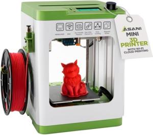 Fully Assembled Mini 3D Printer for Kids and Beginners - Complete Starter Kit with Auto Leveling 3D Printing Machine, 10M PLA Filament, and SD Card - WiFi 3D Home Printer for MAC Windows Linux (Green)