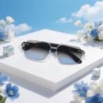 Smart Bluetooth Sunglasses, AI Translation, Wireless Music Audio, Hands-Free Calls, Voice Control, UV Protection (Blue)