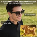 AI Smart Glasses with Camera,8MP Camera Glasses,1080P Anti-Shake Video Recording, Real Time Translation,AI Voice Assistant,Object Recognition,Bluetooth Sunglasses for Men Women(Photochromic Lenses)