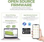 Fully Assembled Mini 3D Printer for Kids and Beginners - Complete Starter Kit with Auto Leveling 3D Printing Machine, 10M PLA Filament, and SD Card - WiFi 3D Home Printer for MAC Windows Linux (Green)