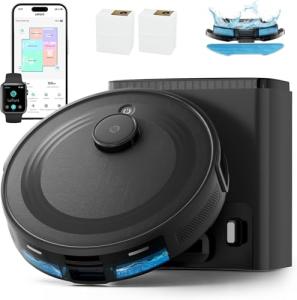 Lefant LiDAR Robot Vacuum and Mop Combo,75-Days Self-Emptying,6000Pa Powerful Scution,Multi-Floor Mapping, No-Go Zones,140 Min Runtime,2.4G/5G WiFi/Alexa/APP/iWatch,M2 Plus Black