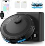 Lefant LiDAR Robot Vacuum and Mop Combo,75-Days Self-Emptying,6000Pa Powerful Scution,Multi-Floor Mapping, No-Go Zones,140 Min Runtime,2.4G/5G WiFi/Alexa/APP/iWatch,M2 Plus Black