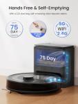 Lefant LiDAR Robot Vacuum and Mop Combo,75-Days Self-Emptying,6000Pa Powerful Scution,Multi-Floor Mapping, No-Go Zones,140 Min Runtime,2.4G/5G WiFi/Alexa/APP/iWatch,M2 Plus Black