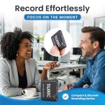 TileRec Voice Activated Recorder with Playback – 64GB Digital Audio Recorder, Metal Case, USB-C & 1100 Hours MP3 Recording – Mini Portable Audio Recording Device for Meetings & Interviews