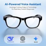 KWENRUN AI Smart Glasses with ChatGPT – Bluetooth, Real-Time Translation, Music & Hands-Free Calls, Photochromic Lenses, UV & Blue Light Protection for Men & Women