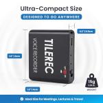 TileRec Voice Activated Recorder with Playback – 64GB Digital Audio Recorder, Metal Case, USB-C & 1100 Hours MP3 Recording – Mini Portable Audio Recording Device for Meetings & Interviews