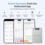 HyBran AI Voice Recorder for Phone Calls, Meetings & Lectures | Smart AI Note-Taking Device with Dedicated App for Transcription, Summary & Notes | Magnetic Case, 32GB (Up to 2000 Hours) | PDF Summary