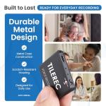 TileRec Voice Activated Recorder with Playback – 64GB Digital Audio Recorder, Metal Case, USB-C & 1100 Hours MP3 Recording – Mini Portable Audio Recording Device for Meetings & Interviews