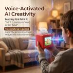 KYWYOYOU AI Sticker Printer for Kids, Voice-Activated Mini Thermal Printer with Smart AI Image Generator for Learning & DIY, Portable Sticker Maker Machine Compatible with iOS & Android.