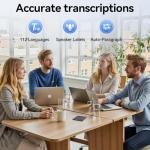 AI-Powered Smart Voice Recorder, Instant Transcription for Meetings, Lectures & Interviews with Playback, App Control, Transcribe & Summarize with AI Technology, 152 Languages, 64GB Memory