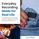 TileRec Voice Activated Recorder with Playback – 64GB Digital Audio Recorder, Metal Case, USB-C & 1100 Hours MP3 Recording – Mini Portable Audio Recording Device for Meetings & Interviews