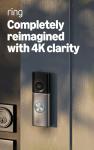 Ring Wired Doorbell Pro (newest model), Home or business security, Retinal 4K with wide-angle video, 10x Enhanced Zoom, and Low-Light Sight, Deep Silver